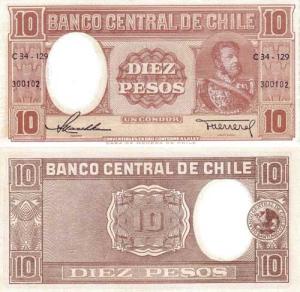 10 Pesos 1958-1959 Čile
Click to view the picture detail.